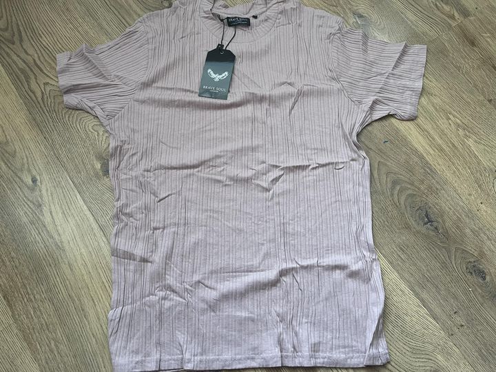 mens asos dusty pink t-shirt - size large