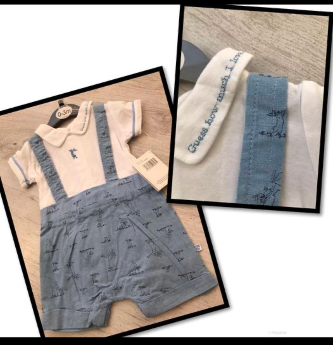 Guess how much I love you dungaree short set