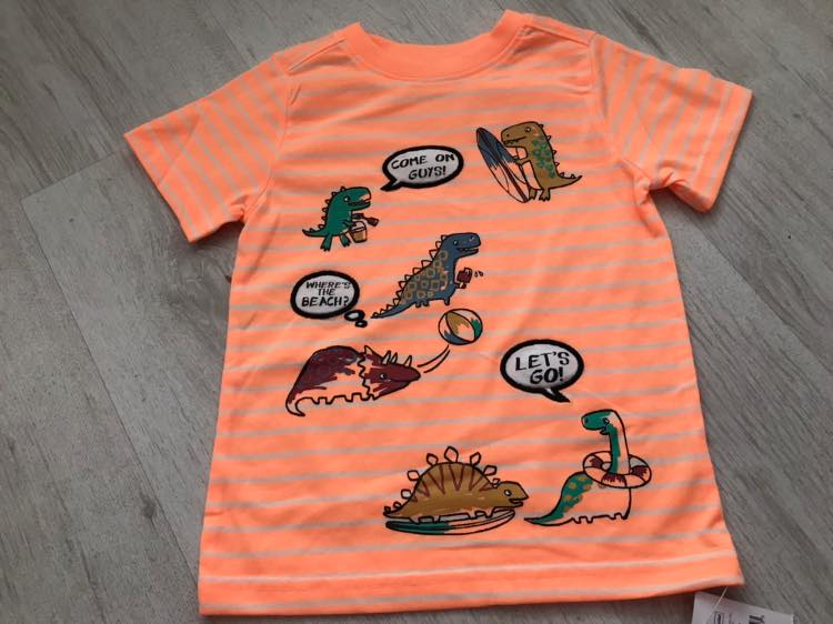 Orange dinosaur t-shirt