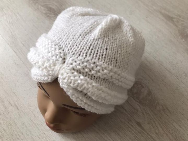 (1) handmade knitted turban hat - 1-3 years
