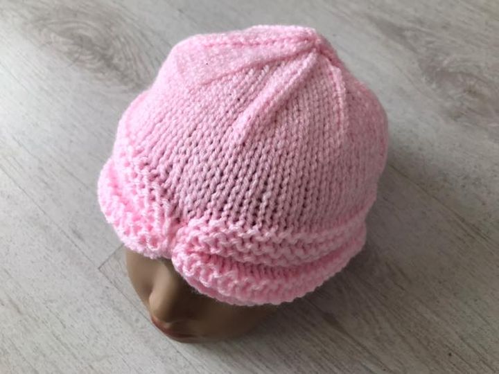 (2) handmade knitted turban hat - approx 9 months-18 months