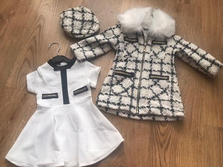 Bella coat, dress and hat set