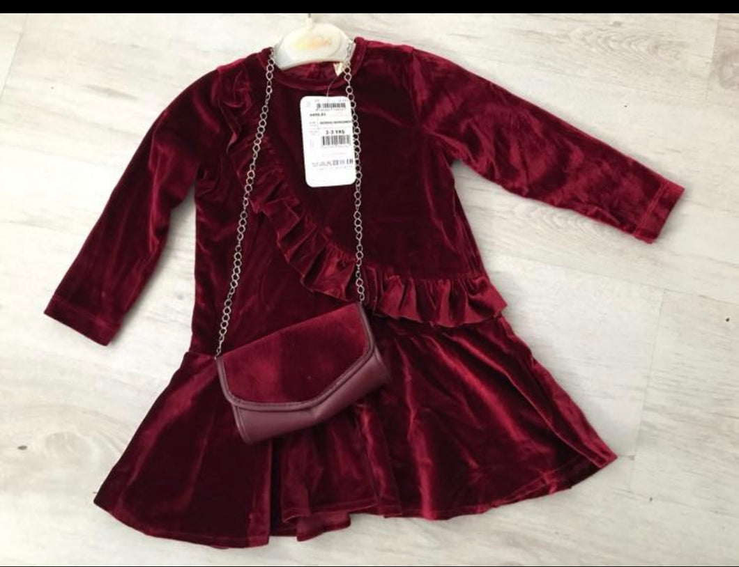 Velvet dress with purse