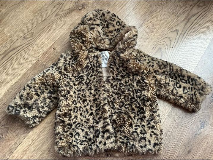 girls leopard print coat - 2/3 years