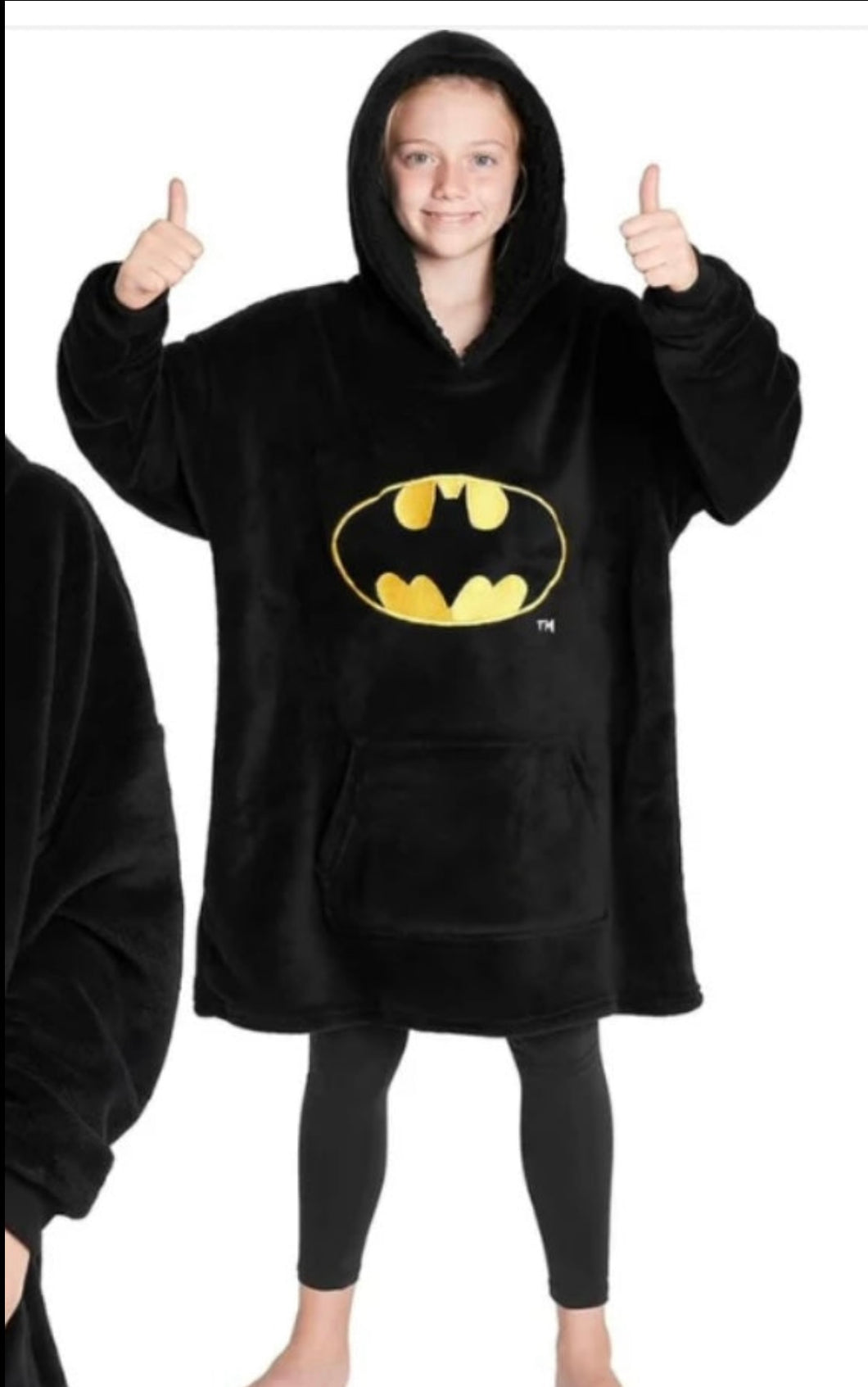 Batman fleece hooded blanket - one size (approx 5-9/10 years )