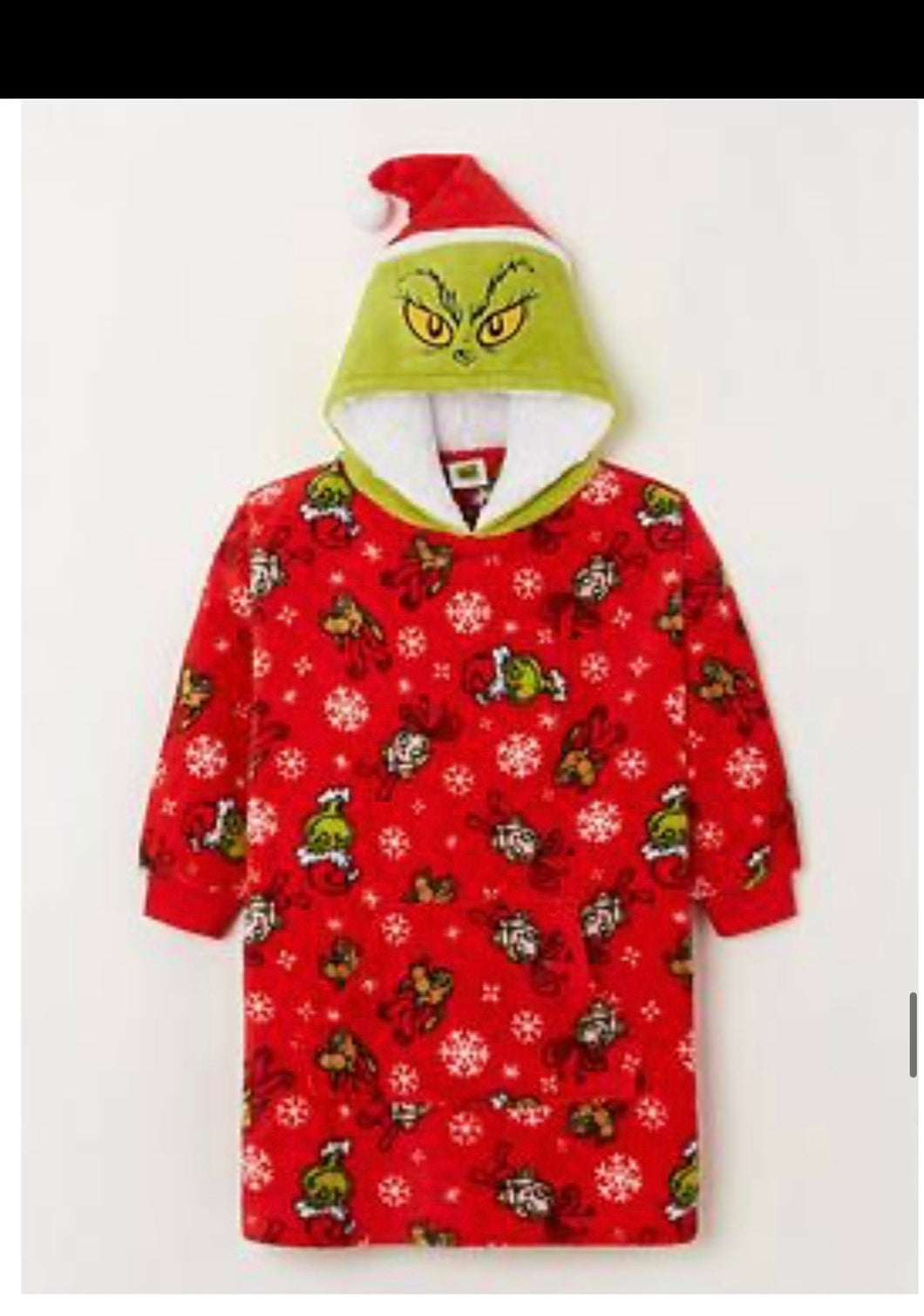 Grinch hooded poncho blanket