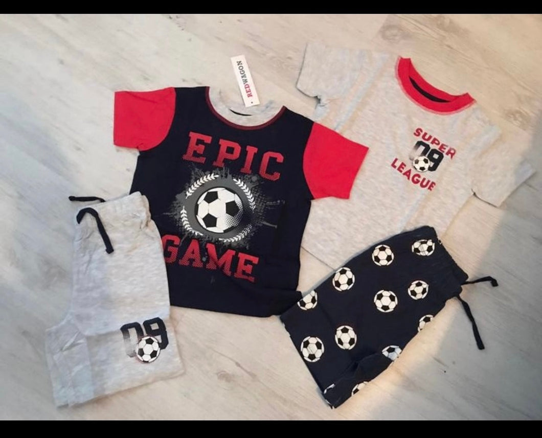 2pk football short pyjamas - 7 years