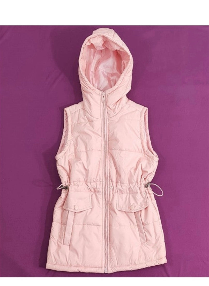 Hooded gilet - pink