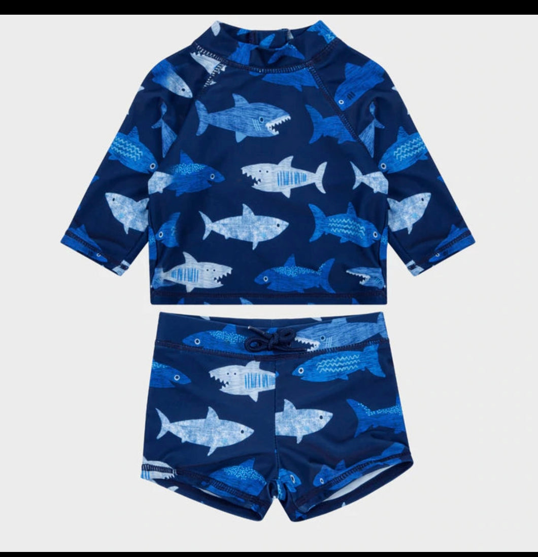 Shark uv sunsafe 2pc swimwear set