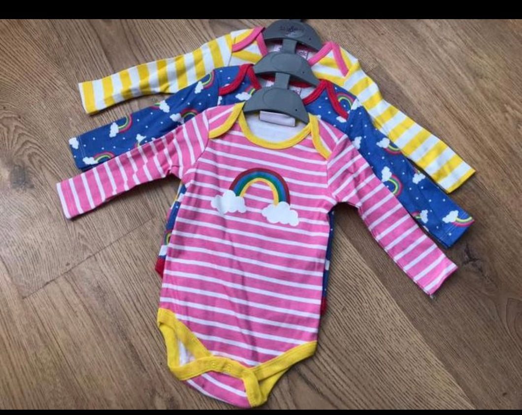 3pk rainbow bodysuits