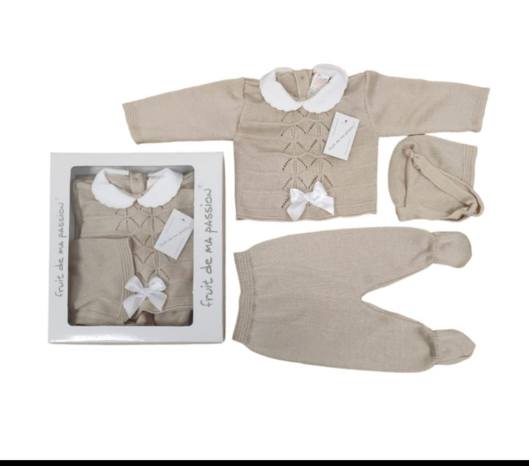 Beige 3pc set - newborn