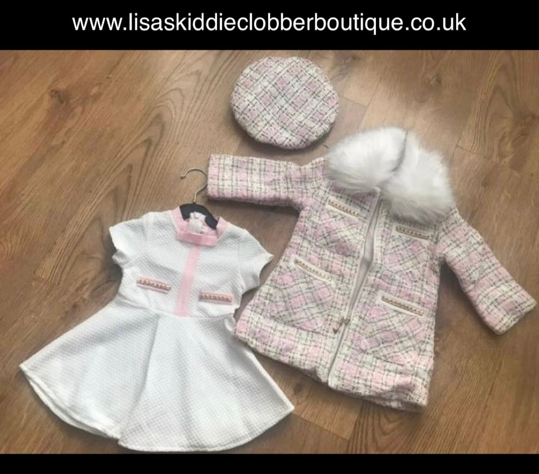 Coat, dress and hat set - 6 months