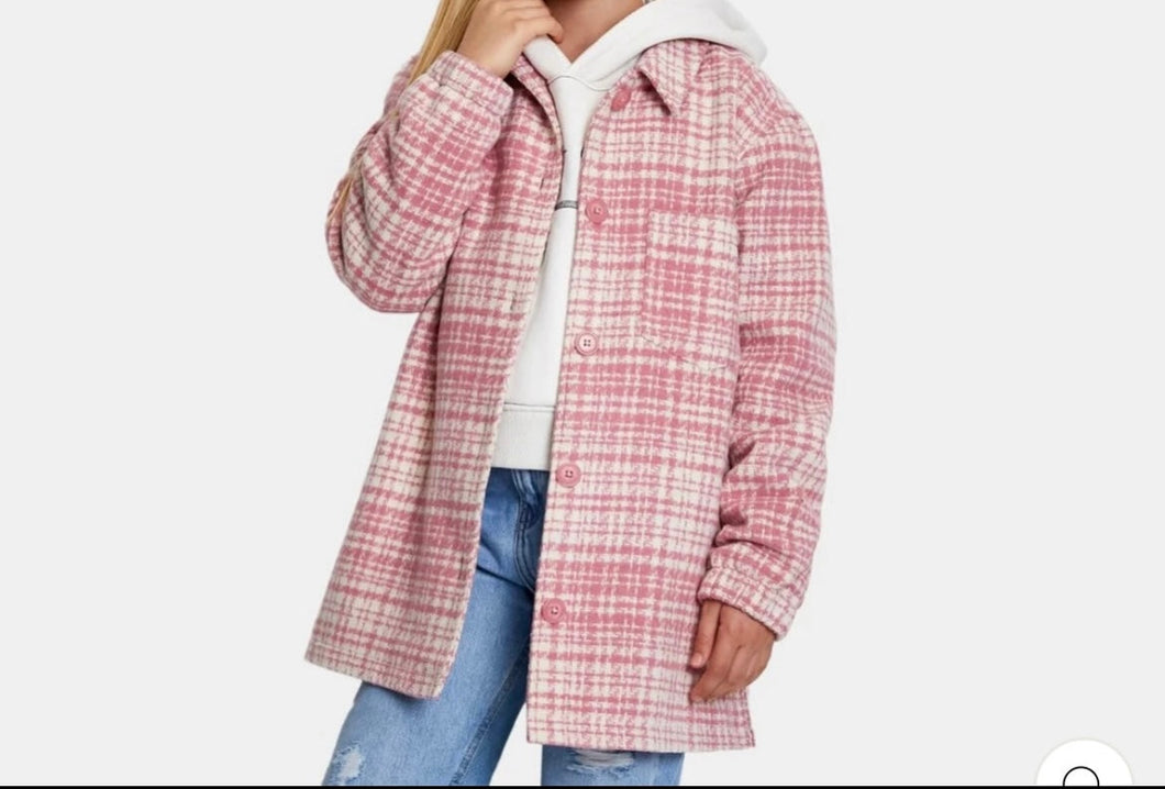 Pink shacket (no hood)