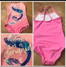 Load image into Gallery viewer, M&amp;S swimsuit - today I am really a mermaid’
