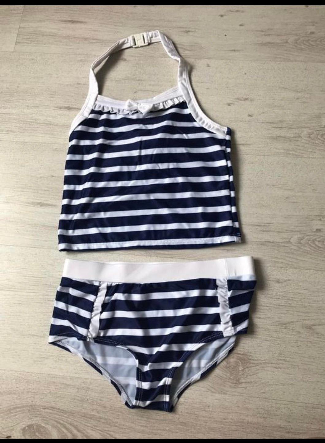 Navy and white Tankini