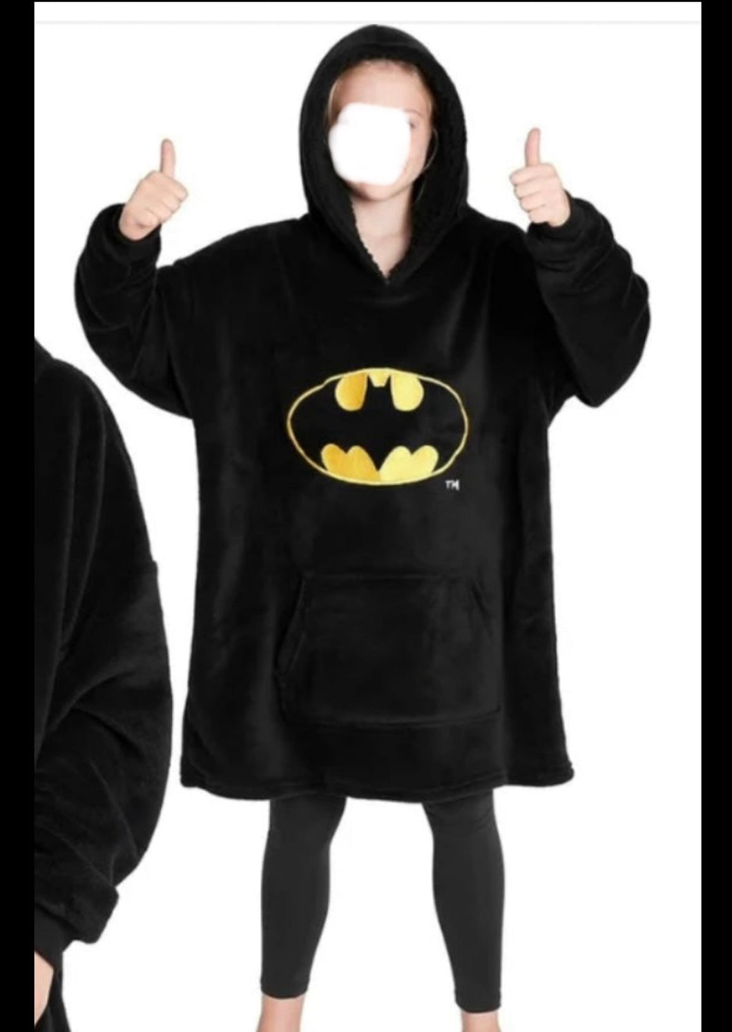Batman fleece hooded blanket - one size (approx 5-10 years )