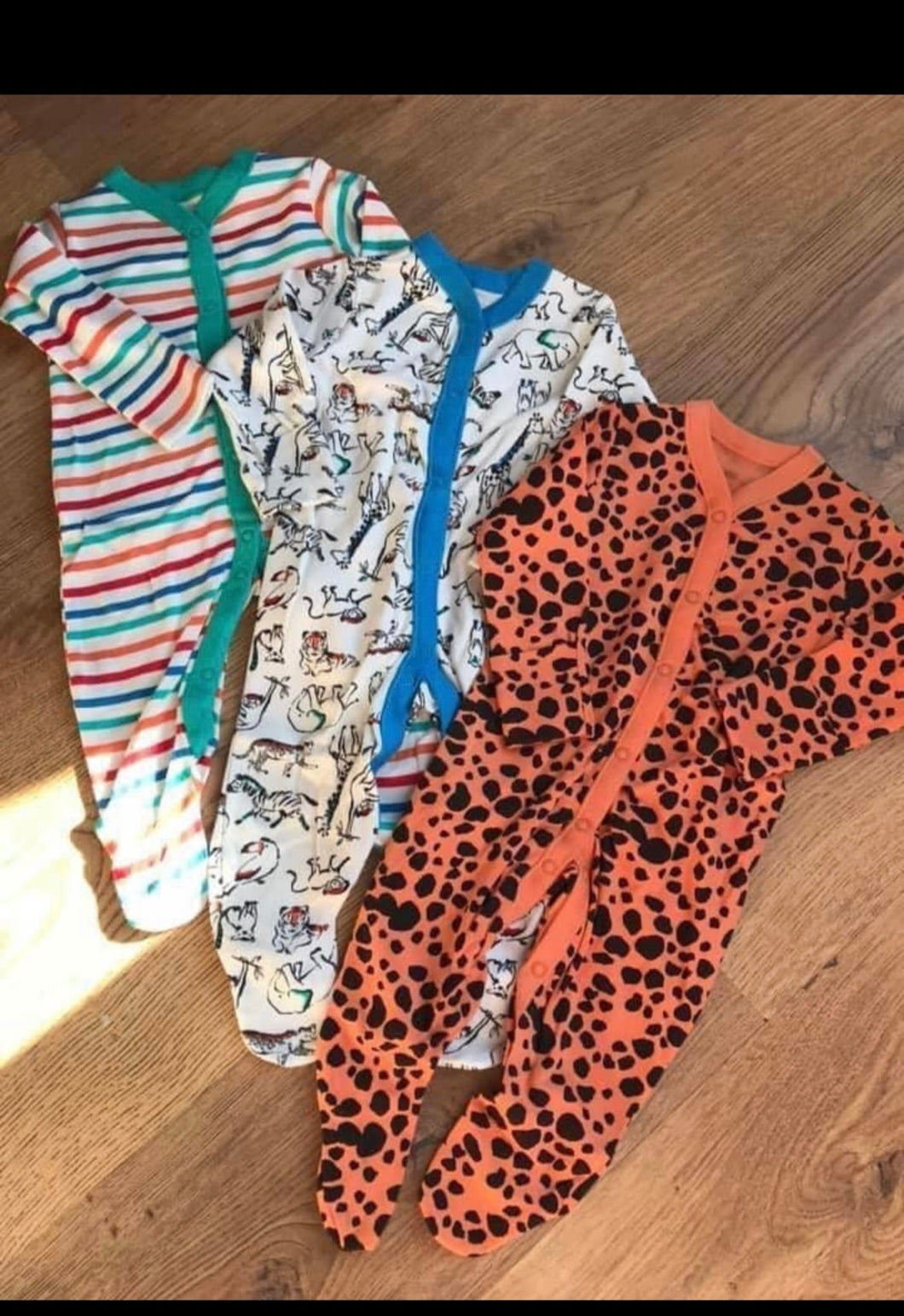3pk sleepsuits - 3/6 months