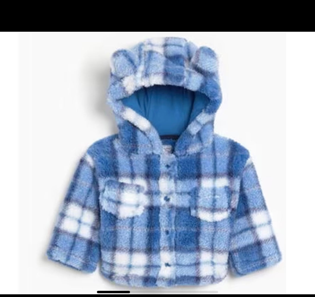 Checked fleece jacket