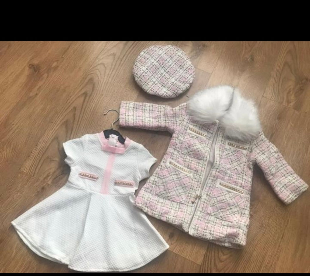 Bella coat, dress and hat set