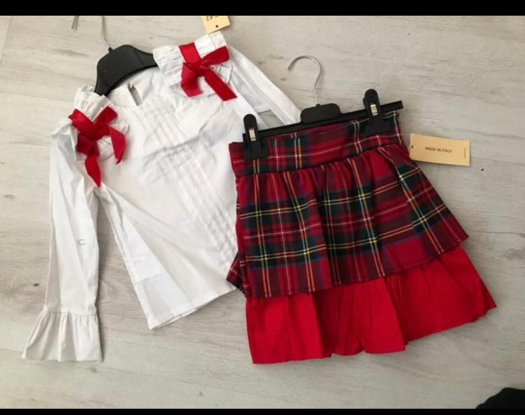 Tartan skirt and top set