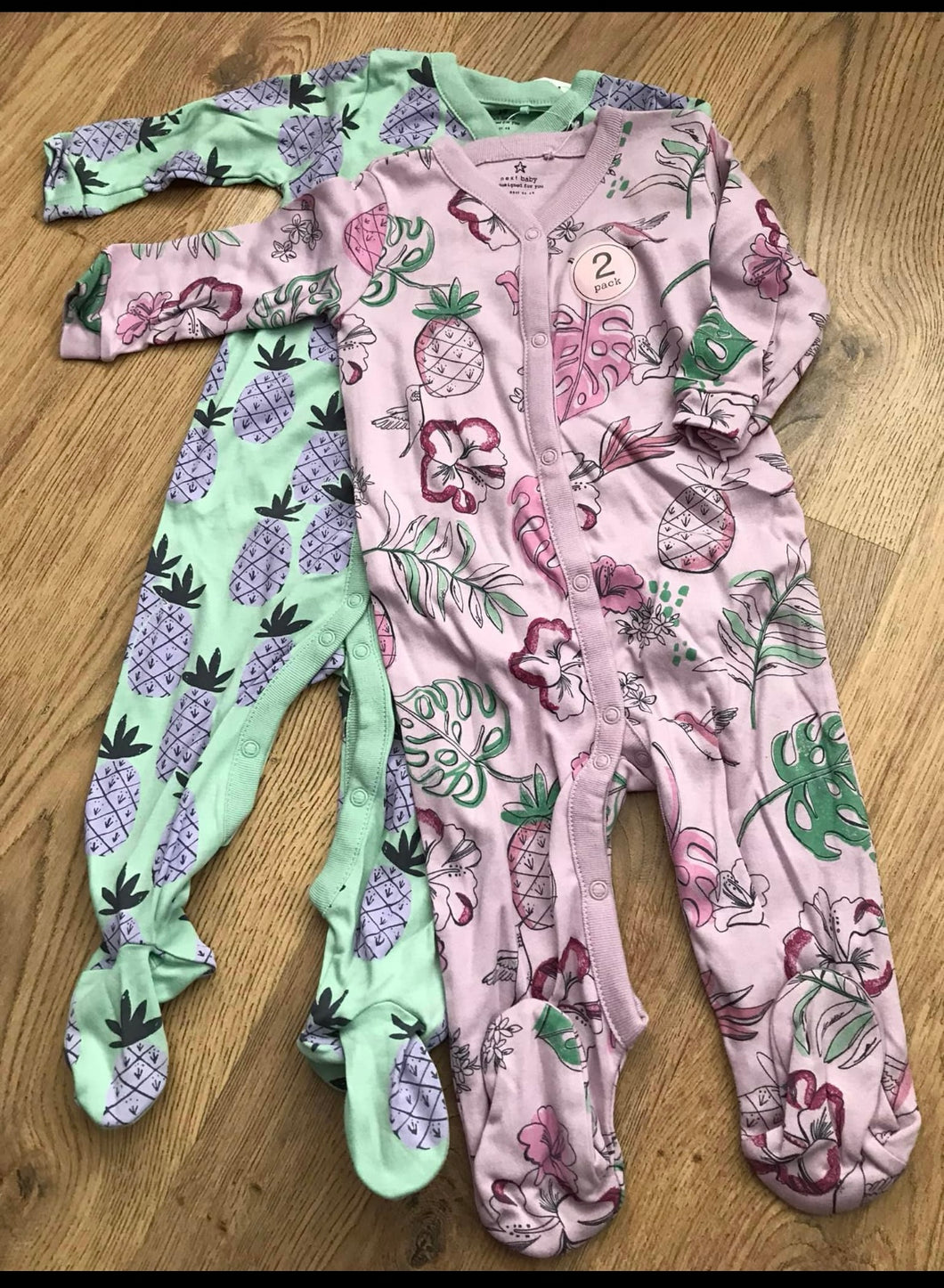 Next 2pk sleepsuits