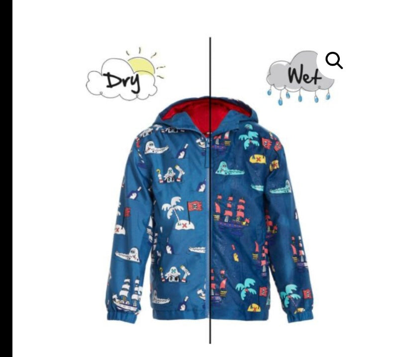 Colour changing pirate rain coat