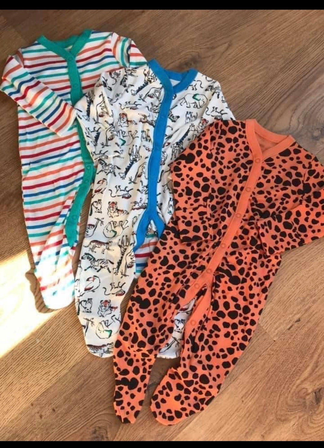 3pk sleepsuits - 3/6 months