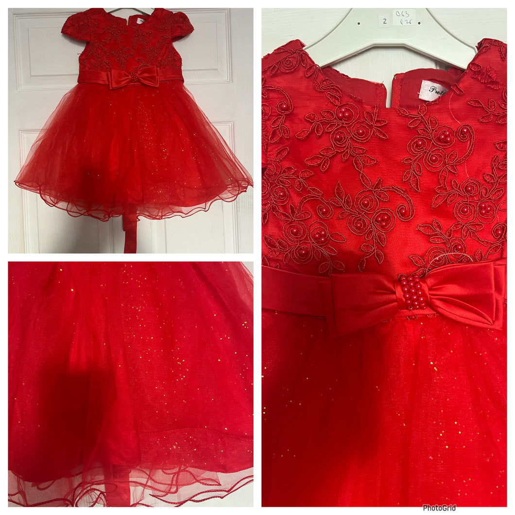 Red party dress