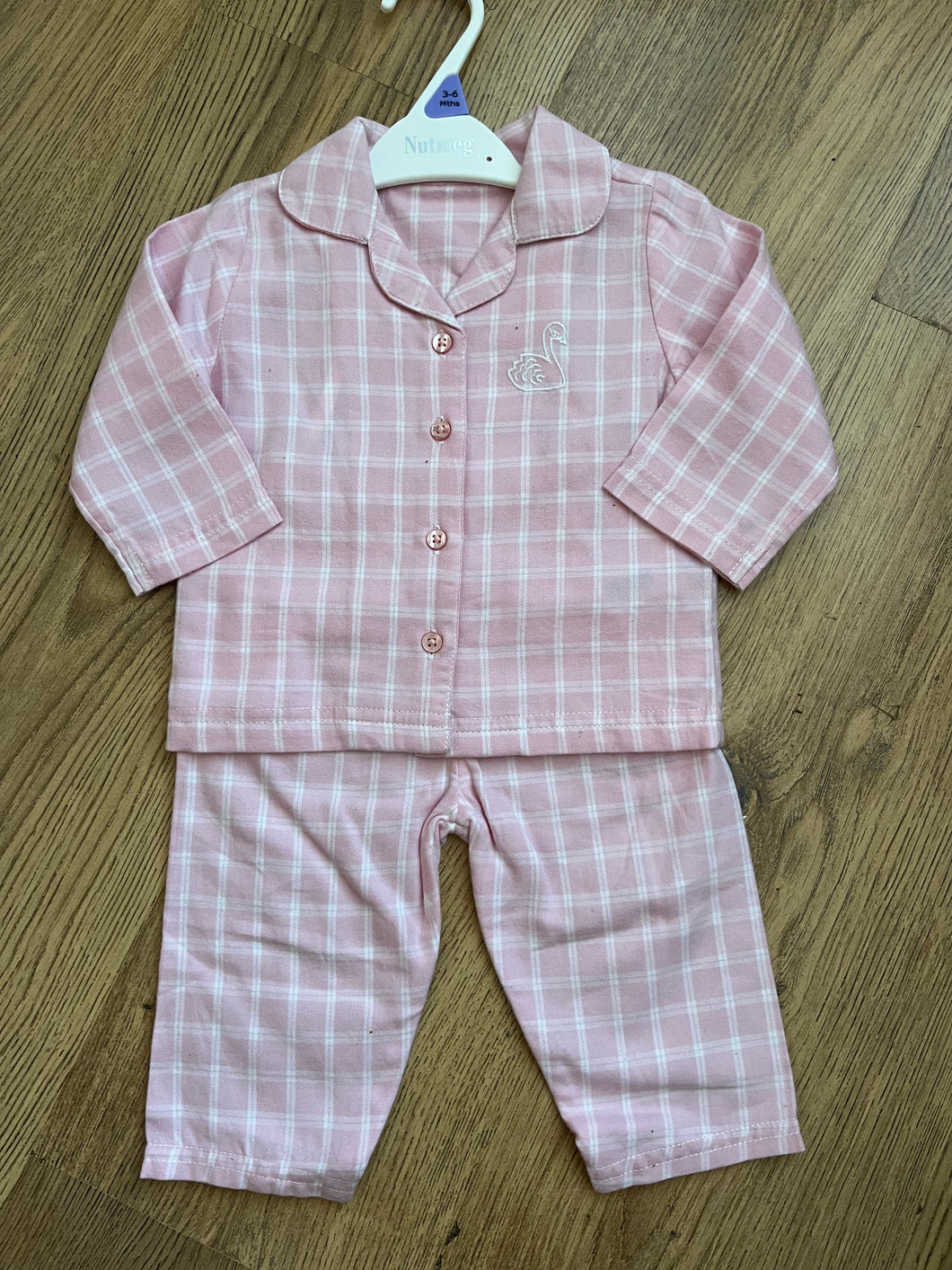 Pink checked pyjamas