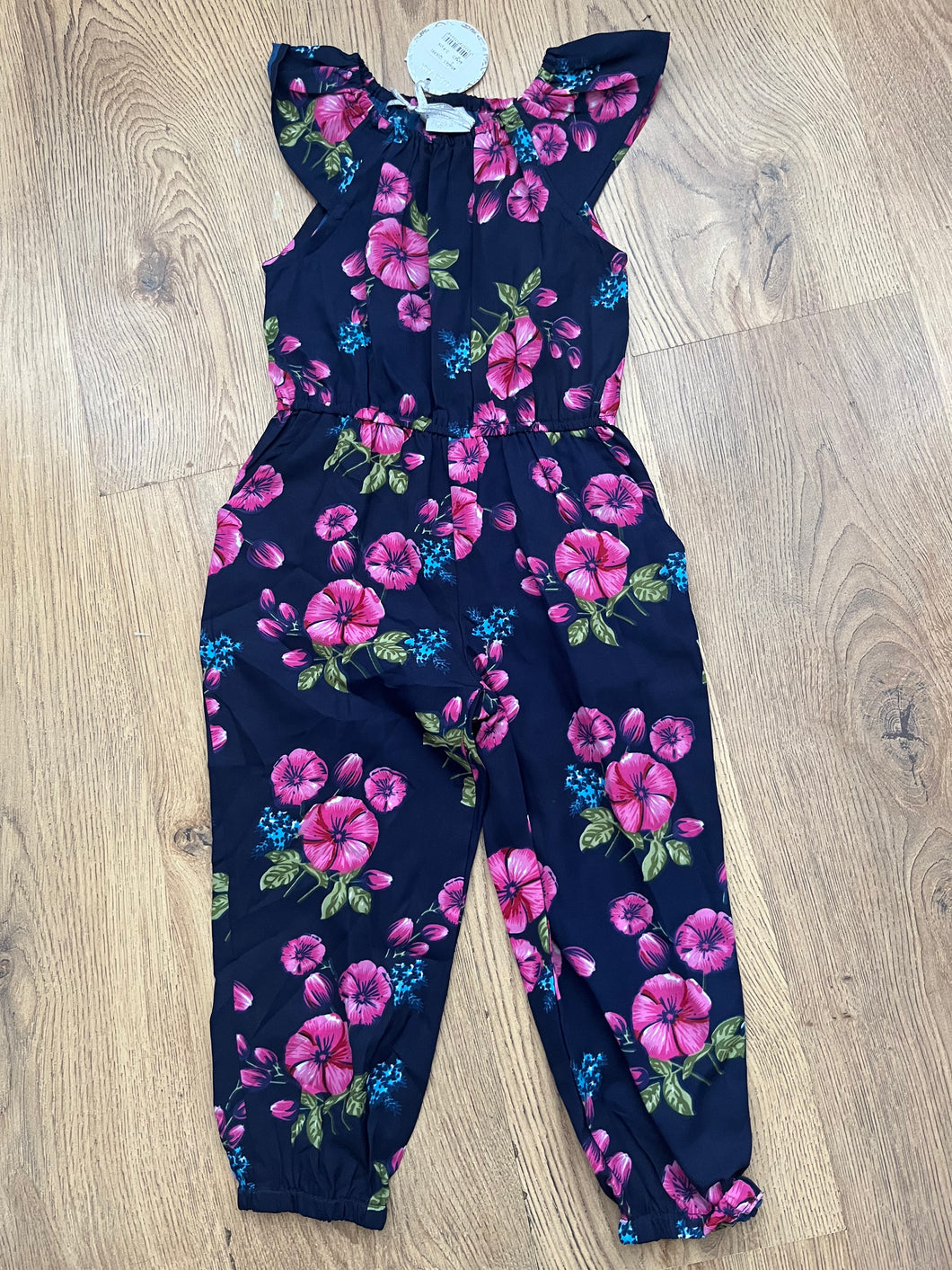 Navy floral jumpsuit